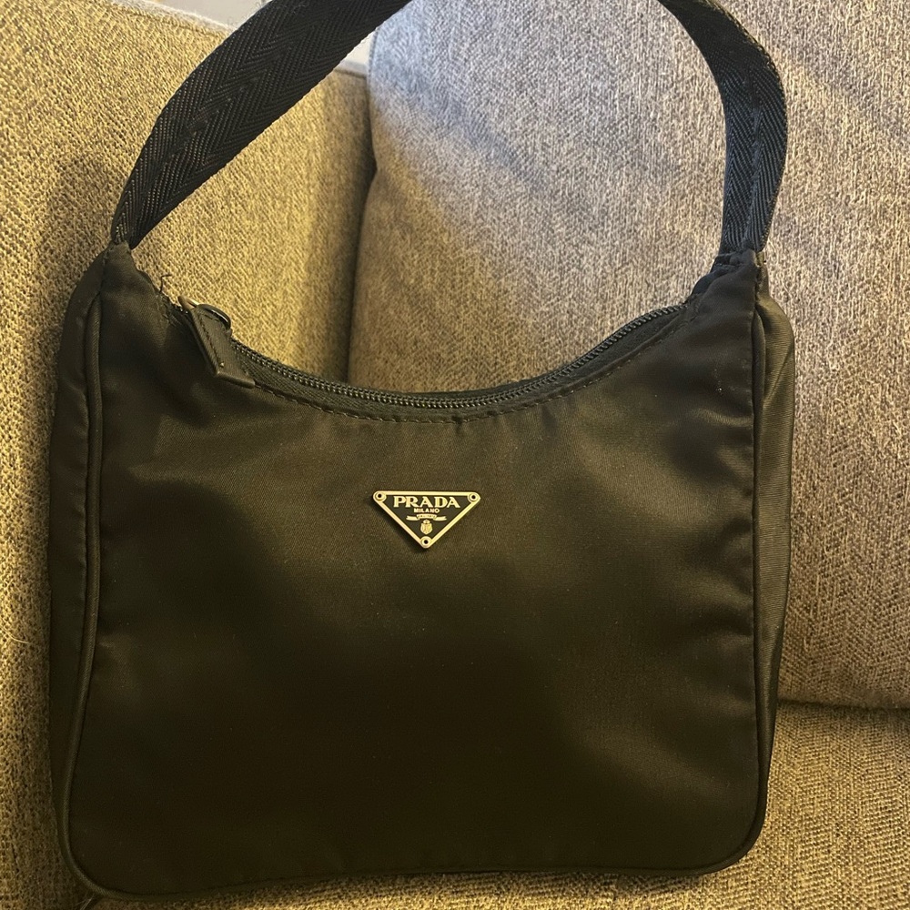 *****SOLD*****Prada Testudo mini hobo original Nylon Shoulder Bag with Logo